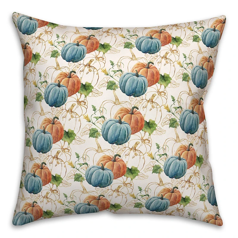 Blue & Orange Pumpkin Pillow