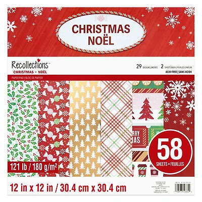 12" x 12" Peppermint Christmas Paper Pad by Recollections™