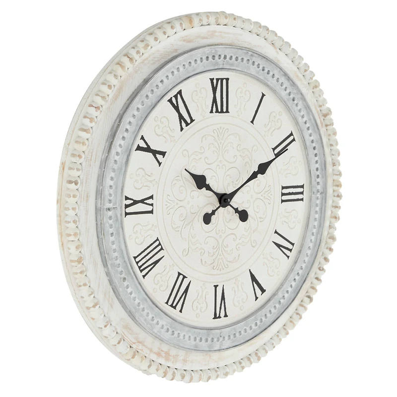 White Farmhouse Wood Wall Clock