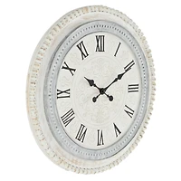 White Farmhouse Wood Wall Clock