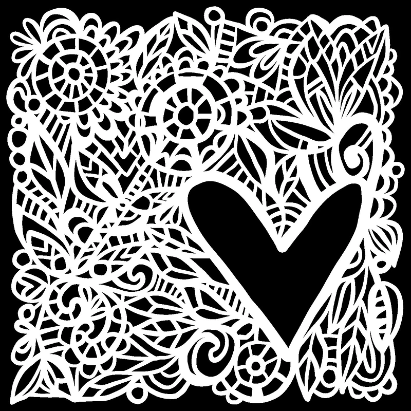 The Crafter's Workshop Love Frame Stencil, 6'' x 6''