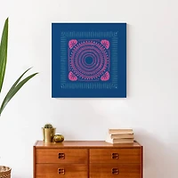 Pink And Blue Boho Bandana 20" x 20" Canvas Wall Art