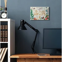 Stupell Industries Adventure Awaits Floral Map Wall Plaque