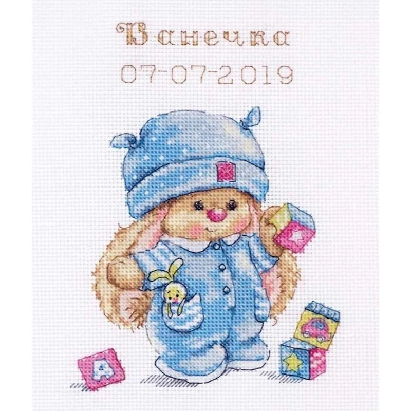 Alisa Rabbit Mi Baby Boy Cross Stitch Kit