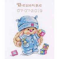 Alisa Rabbit Mi Baby Boy Cross Stitch Kit