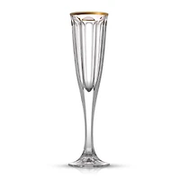 JoyJolt® 4.3oz. Gold Rimmed Windsor Crystal Champagne Flutes, 2ct.