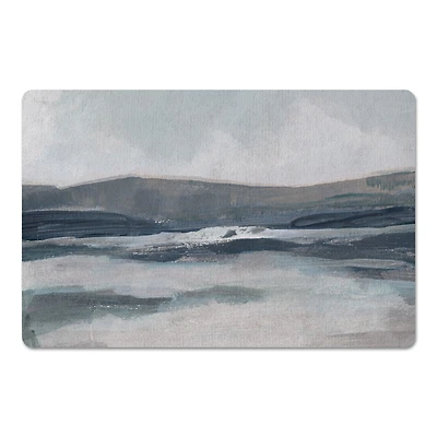 18" x 27" Abstracted Blue Mountainscape Floor Mat