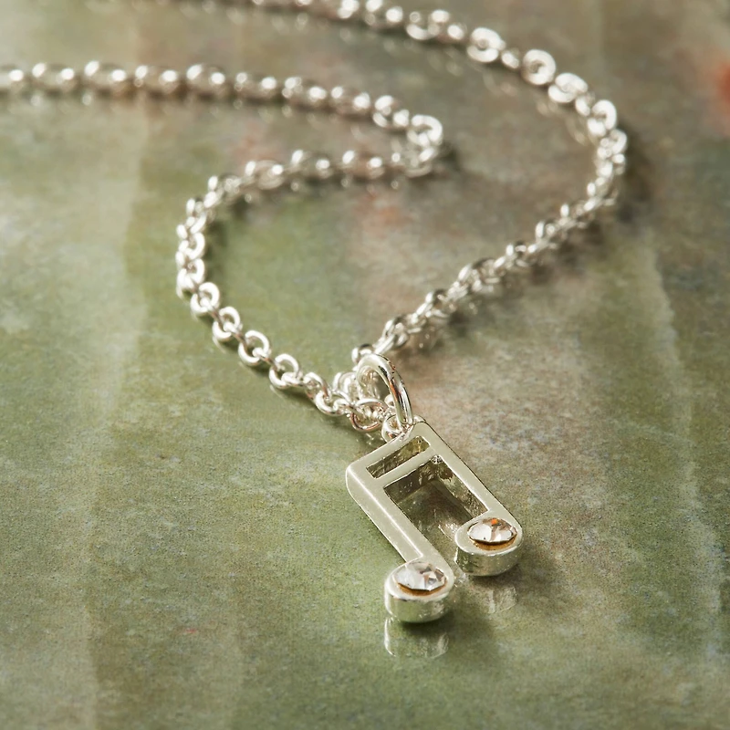 Charmalong™ Silver Plated Crystal Music Charm by Bead Landing™