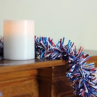 12ft. Red, White & Blue Wide Cut Patriotic Tinsel Garland