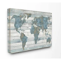 Stupell Industries Weathered World Map Canvas Wall Art