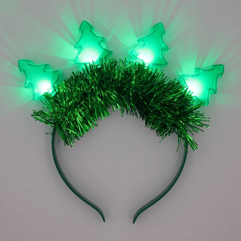 Green Light Up Christmas Tree Headband by Celebrate It™