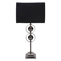 25" Black Metal Modern Table Lamp, 2ct.