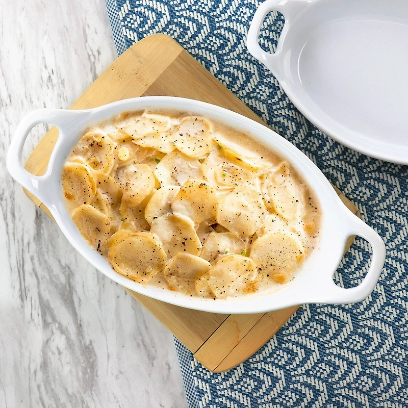 Martha Stewart White Oval Stoneware Baker Set