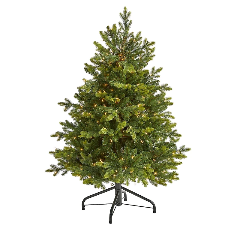 4ft. Pre-Lit North Carolina Fir Artificial Christmas Tree, Clear LED Lights