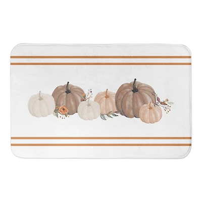 Fall Stripes & Pumpkins Bath Mat