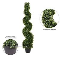 5ft. Potted Green Boxwood Spiral Tree