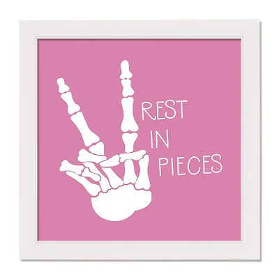 Rest in Pieces White Framed Print Wall Art