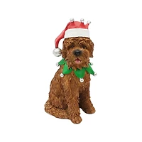 6.75" Brown Dog in Santa Hat Tabletop Décor by Ashland®