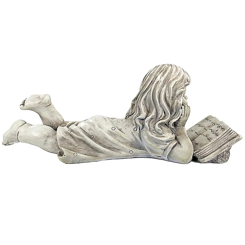 Design Toscano 8" Backyard Scholar Little Girl Reading Garden Statue