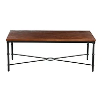 Hello Honey® Saratoga 4ft. Dark Chestnut Rustic Solid Wood & Metal Coffee Table