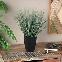 19" Onion Grass Artificial Plant with Black Plastic Pot