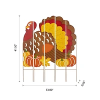 Glitzhome® 41.5" Thanksgiving Metal Turkey Combo Yard Stake