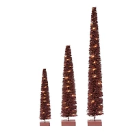 Hello Honey® 3ft. LED Burgundy Rattan Tree with Wood Base