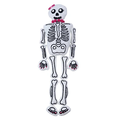 36" Skeleton with Pink Bow Accent Pillow by Ashland®