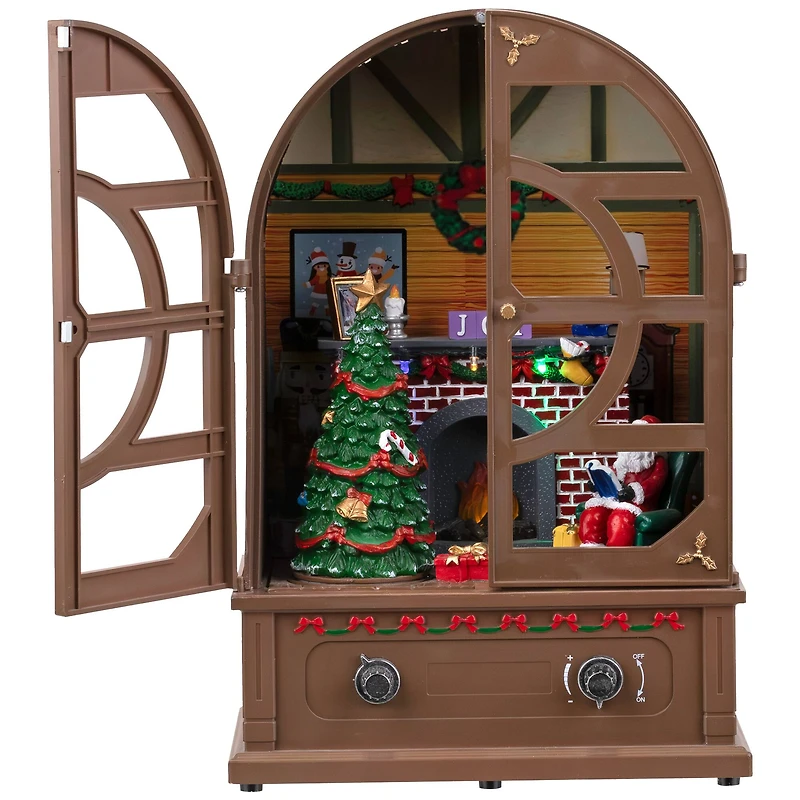 LED Lighted and Musical Retro Radio with Santa Scene Christmas Decoration - 12.5"