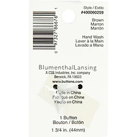 Organic Elements 1 3/4" Brown Oval Wood Button