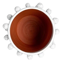 Hello Honey® 8.25" White Handmade Hobnail Terra Cotta Planter