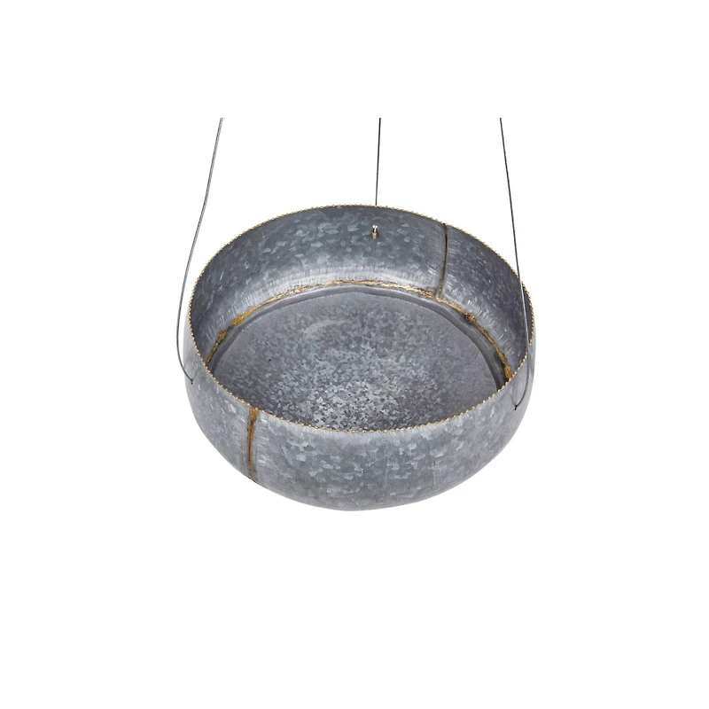 Hello Honey® 12" Grey & Gold Hanging Iron Planter