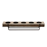 24" Brown Wood Natural Candlestick Holder