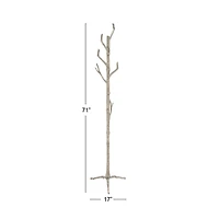 Silver Aluminum Eclectic Coat Rack, 71" x  17" x  17"