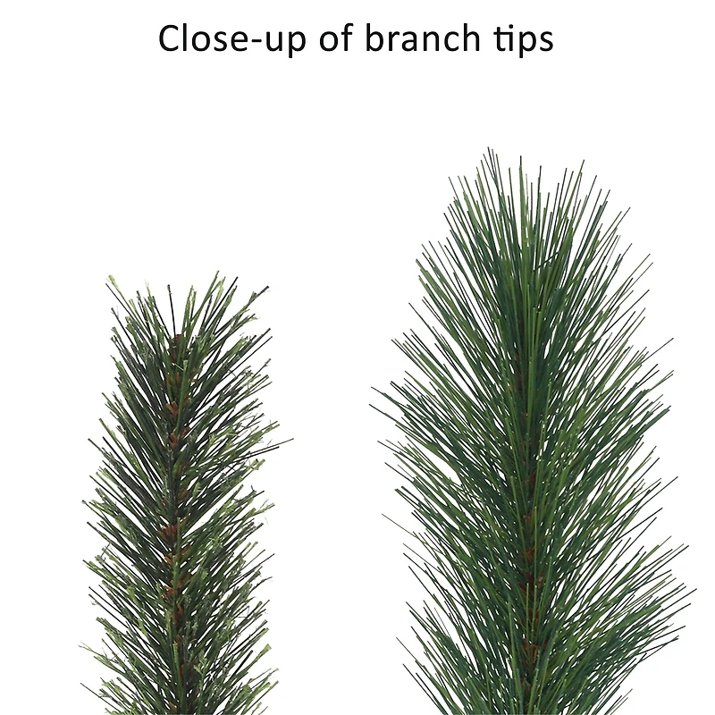 6.5ft Pre-Lit Slim Teton Pine Artificial Christmas Tree, Clear Lights