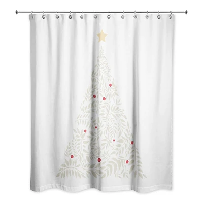 Leafy Christmas Tree Shower Curtain