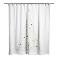 Leafy Christmas Tree Shower Curtain