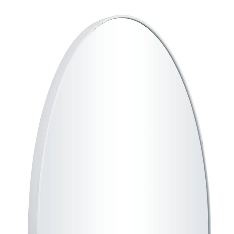 White Contemporary Wall Mirror, 18" x 1" x 32"