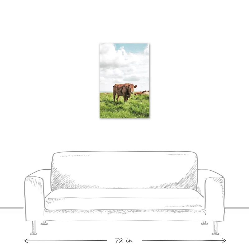 Cow Grazing 20" x 30" Canvas Wall Art