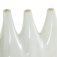 17.75" White Contemporary 6-Opening Ceramic Vase