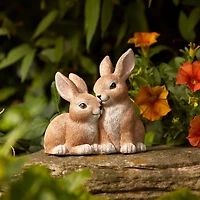 4.25" Woodland Bunny Couple Figurines, 2ct.