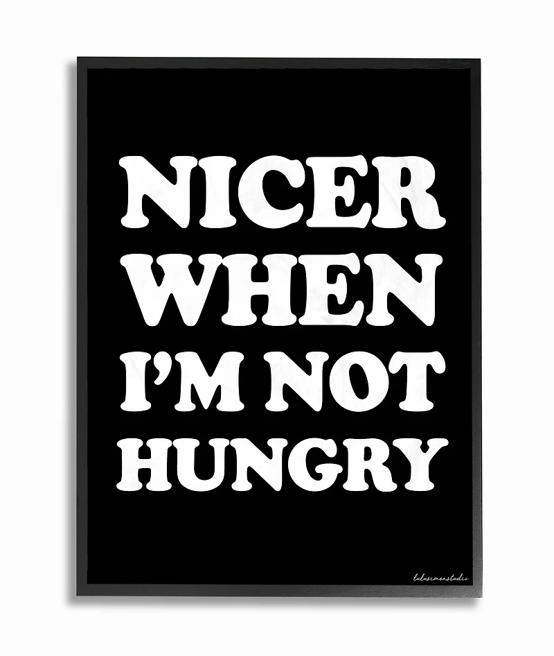 Stupell Industries LulusimonStudio Nicer When Not Hungry Wood Plaque