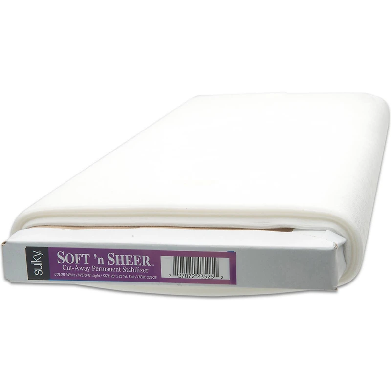 Sulky® Soft & Sheer™ Cut-Away Permanent Stabilizer, 20'' x 25yd.