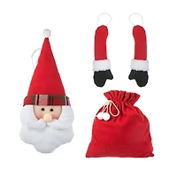 Glitzhome® 20" Jumbo Christmas Fabric Santa Ornament Set