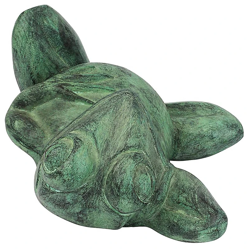 Design Toscano 12" Spitting Lazy Frog Emerald Verde Cast Bronze Garden Statue
