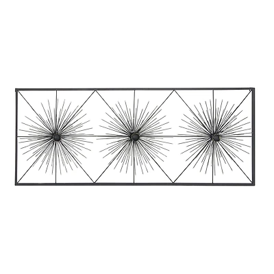 Black Contemporary Ornamental Metal Wall Decoration