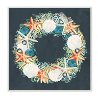 Stupell Industries Starfish and Nautical Sea Shell Wreath, 12" x 12"