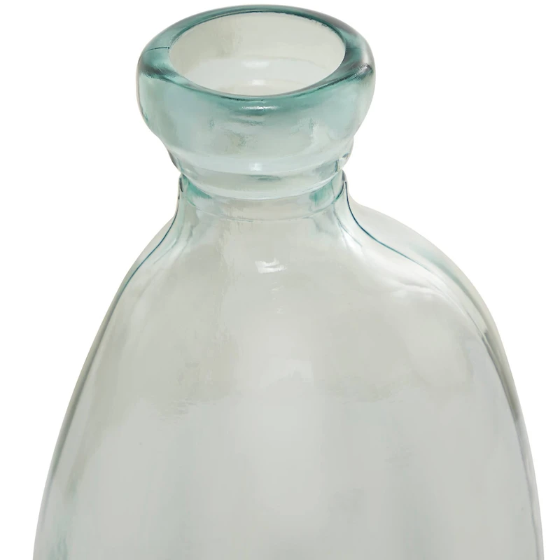 Clear Recycled Glass Handmade Spanish Vase 9" x 9" x 20"