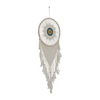 White Cotton Bohemian Dreamcatcher Wall Decor, 21" x 1" x 63"