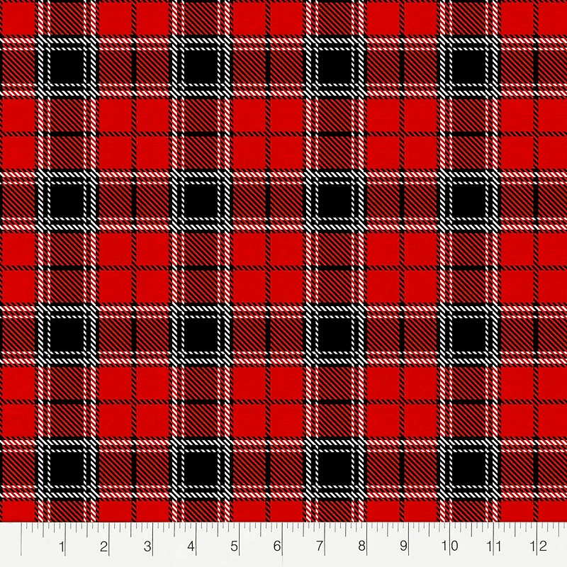 12 Pack: Flannel Print Fabric Bundle by Loops & Threads™